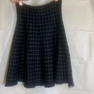 Max Studio knit skirt fringe hem